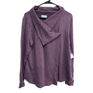 Columbia NWT Womens Purple Asymmetrical Long-Sleeve Pullover Top SZ Large